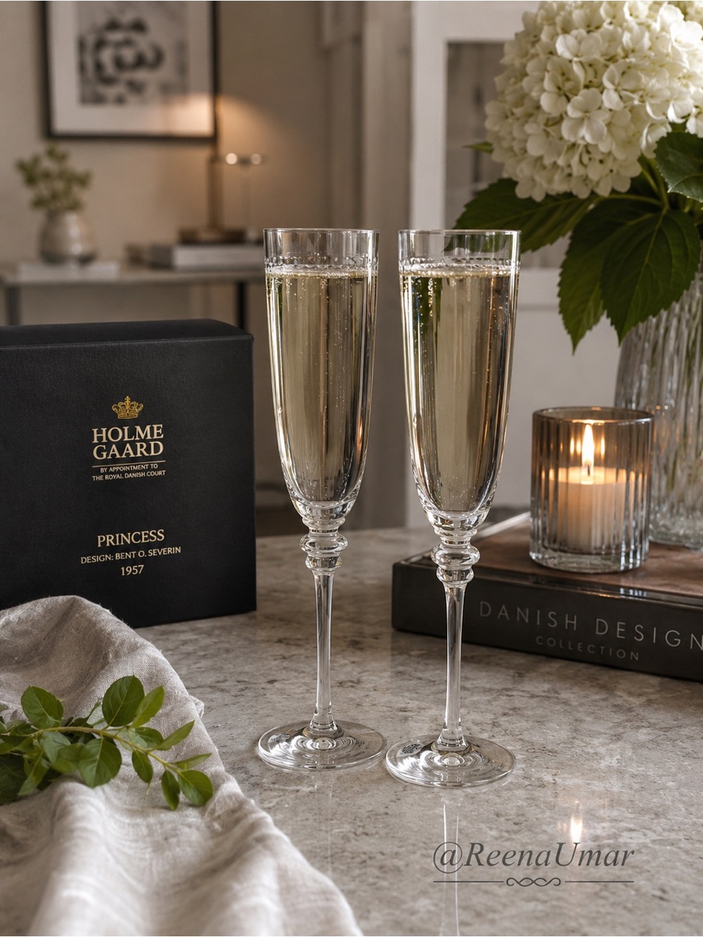 Holmegaard® Princess Champagne Glasses – Set of 2 Designed by Bent O. Severin